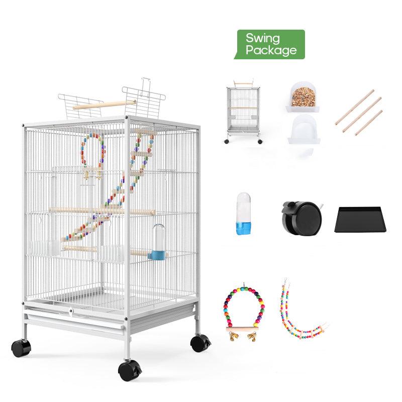 Spacious Metal Bird Cage with Modern Design - Itzmypet