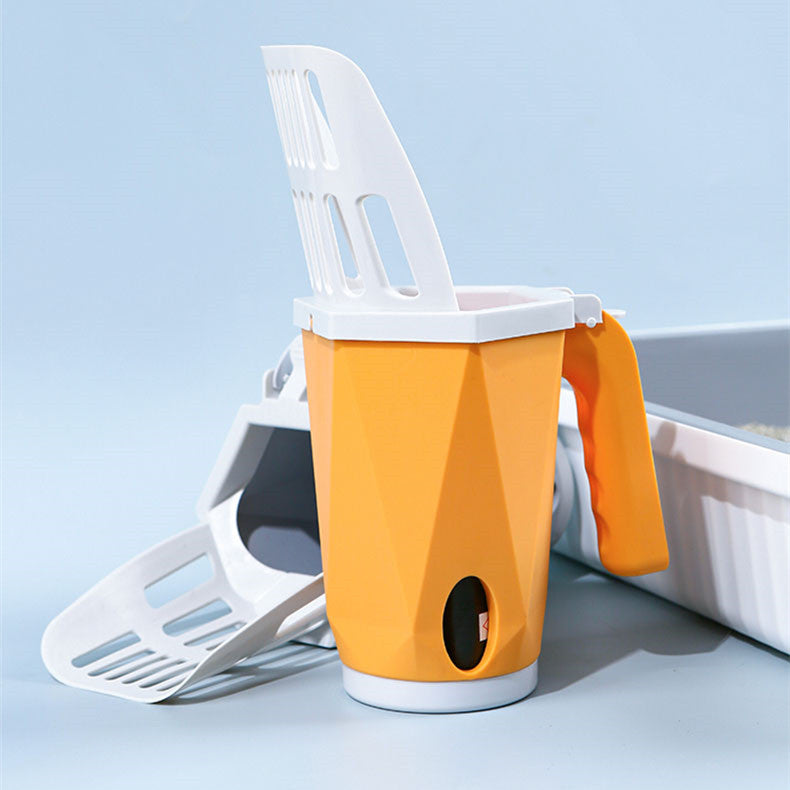 Efficient Cat Litter Shovel with Waste Bin and Easy Clean System