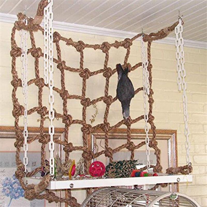 Natural Linen Bird Climbing Toy Net - Itzmypet