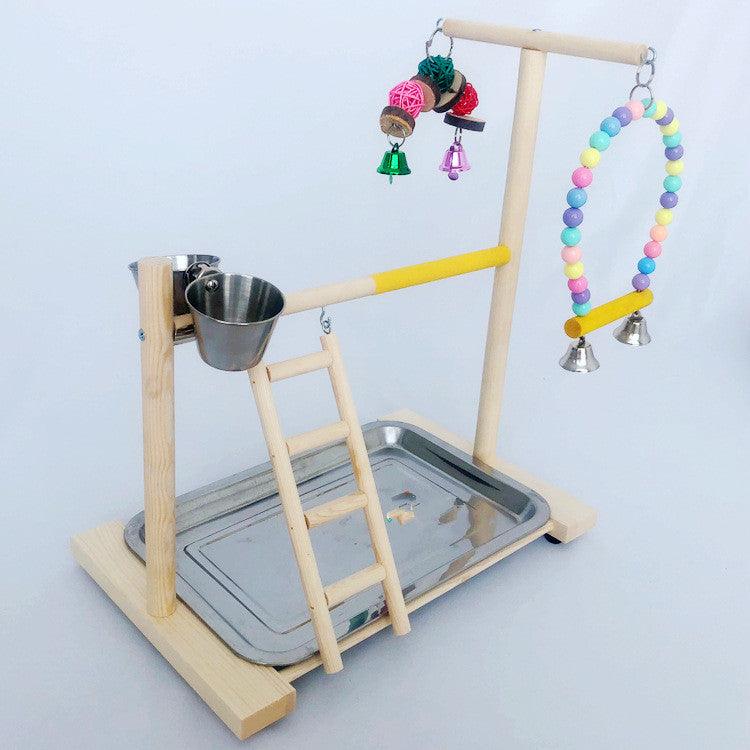 Interactive Wood Stand Play Gym for Small to Medium Birds - Itzmypet