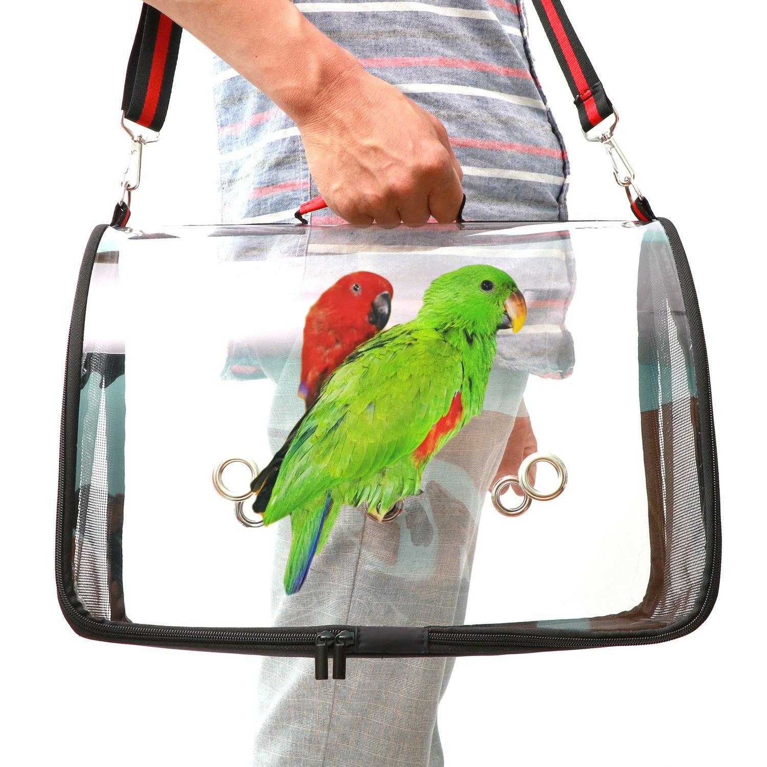 Clear Travel Bird Carrier with Mesh - Itzmypet