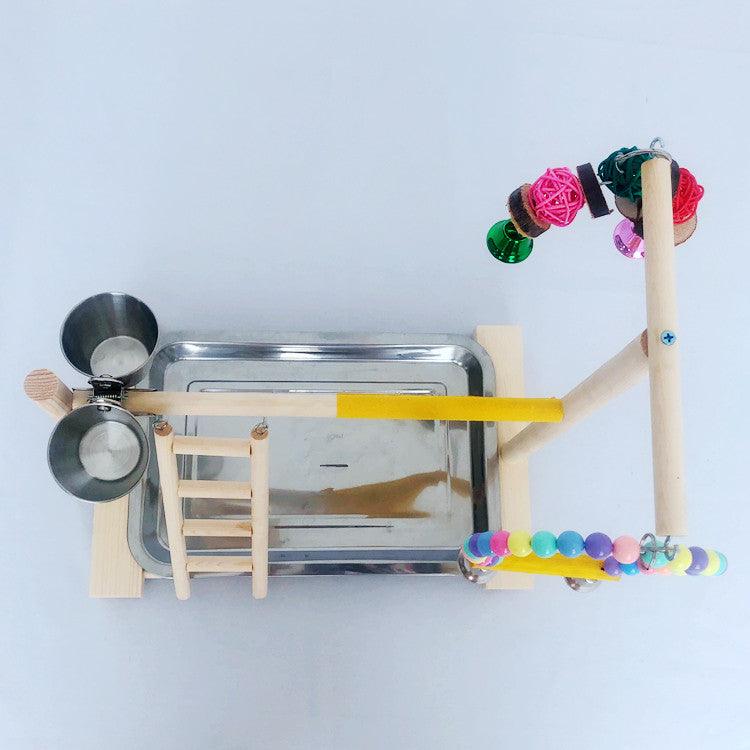 Interactive Wood Stand Play Gym for Small to Medium Birds - Itzmypet