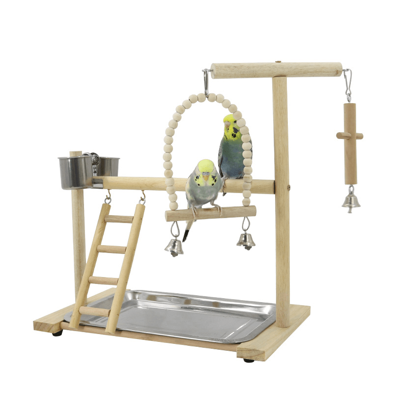 Interactive Wood Stand Play Gym for Small to Medium Birds - Itzmypet