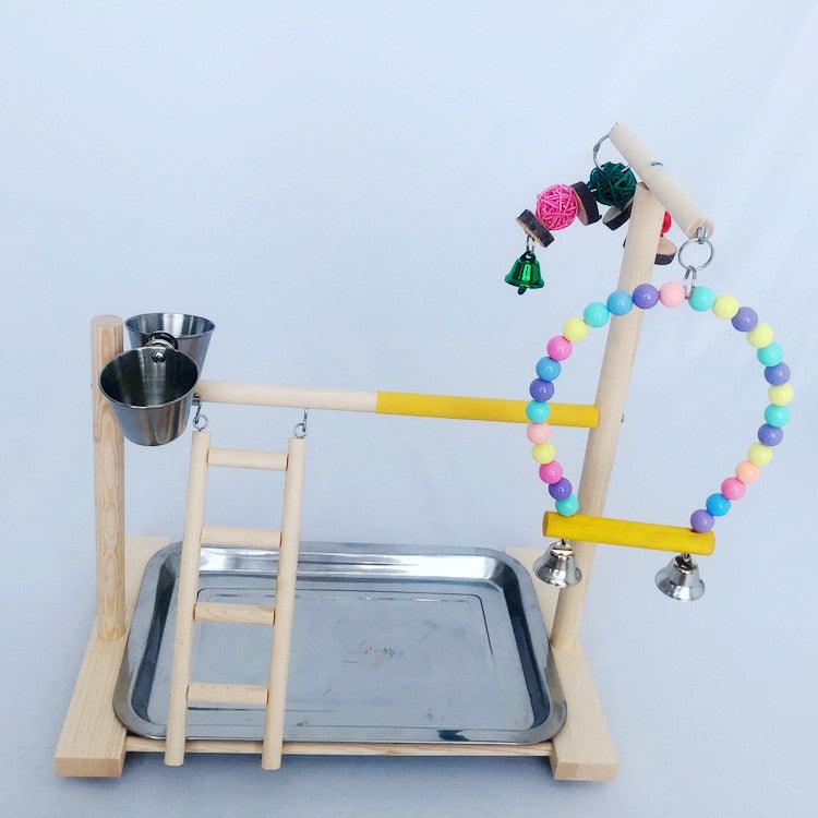 Interactive Wood Stand Play Gym for Small to Medium Birds - Itzmypet