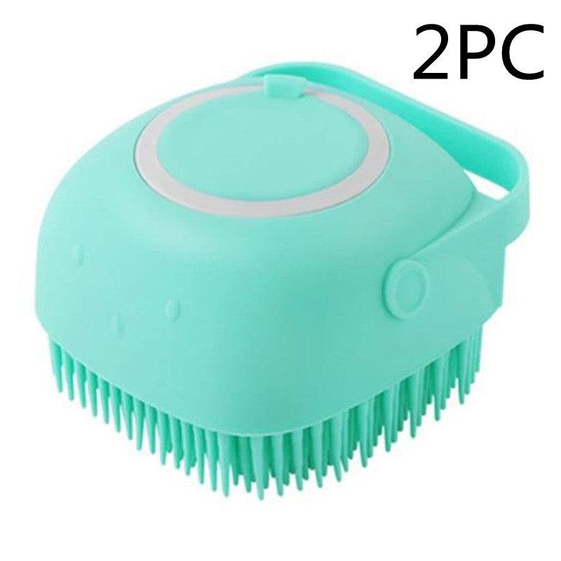 2-in-1 Silicone Pet Grooming Brush with Shampoo Dispenser for Dogs and Cats - Itzmypet