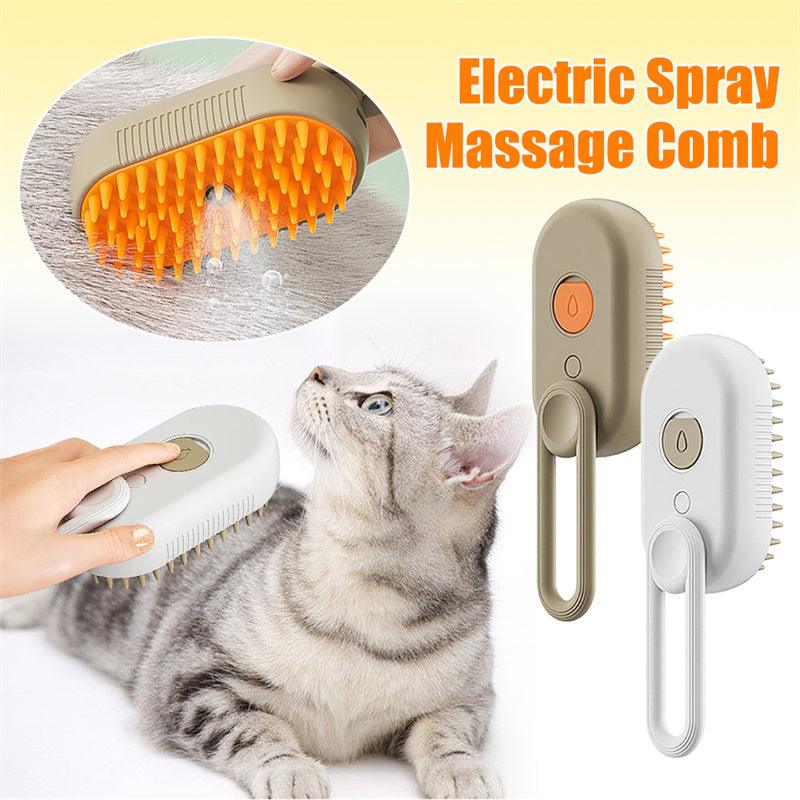 Steamy Pet Spa: 3-in-1 Electric Grooming, Massage, and De-shedding Brush - Itzmypet