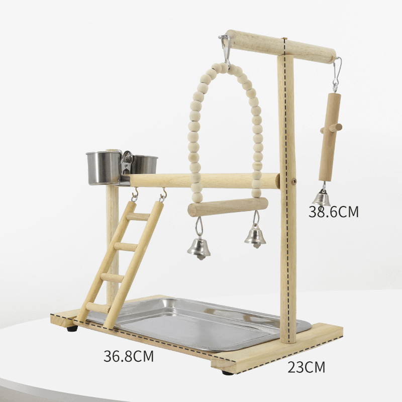 Interactive Wood Stand Play Gym for Small to Medium Birds - Itzmypet