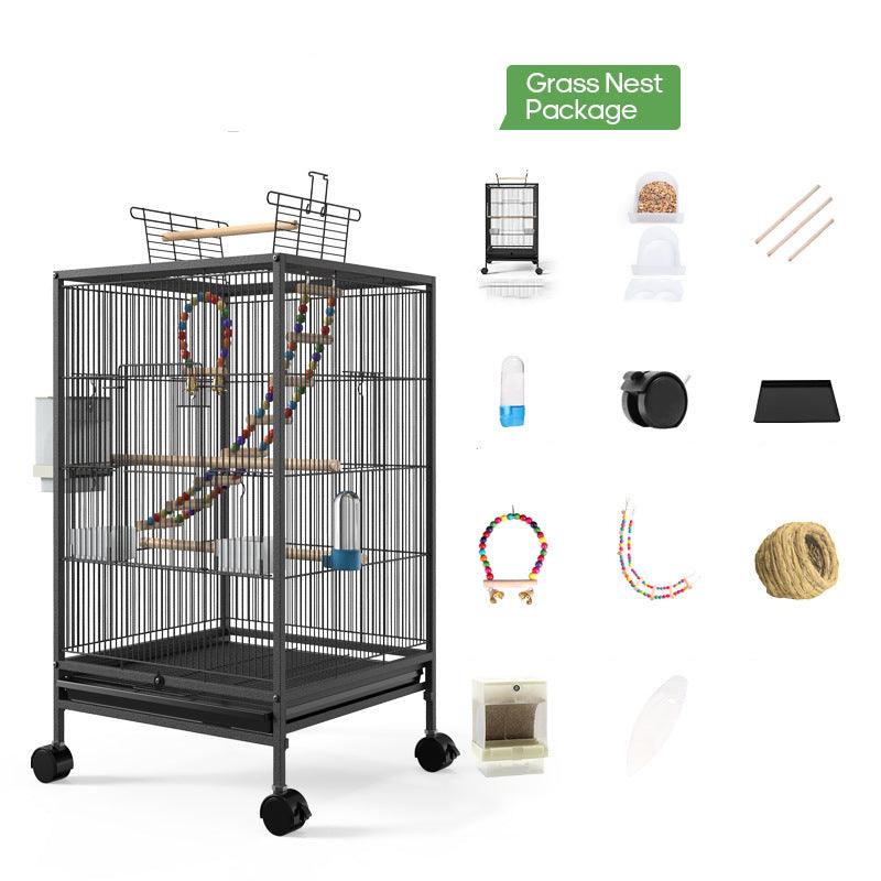 Spacious Metal Bird Cage with Modern Design - Itzmypet