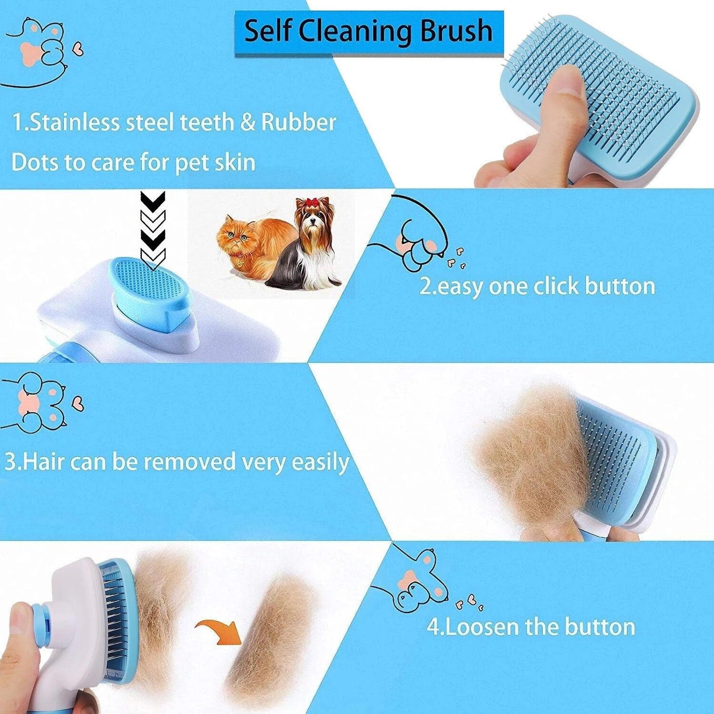 Pet Grooming Self-Cleaning Comb - Itzmypet