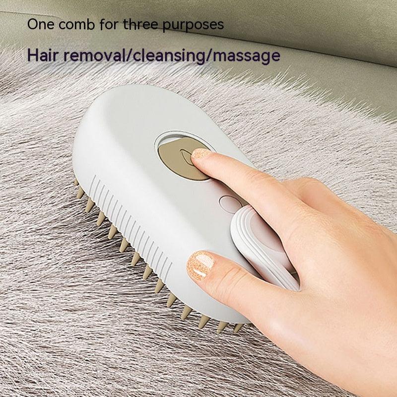 Steamy Pet Spa: 3-in-1 Electric Grooming, Massage, and De-shedding Brush - Itzmypet