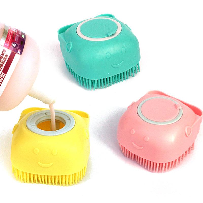 2-in-1 Silicone Pet Grooming Brush with Shampoo Dispenser for Dogs and Cats - Itzmypet