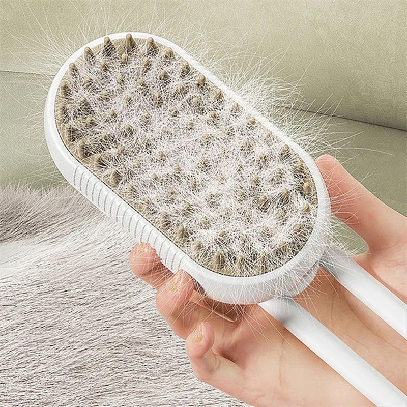 Steamy Pet Spa: 3-in-1 Electric Grooming, Massage, and De-shedding Brush - Itzmypet